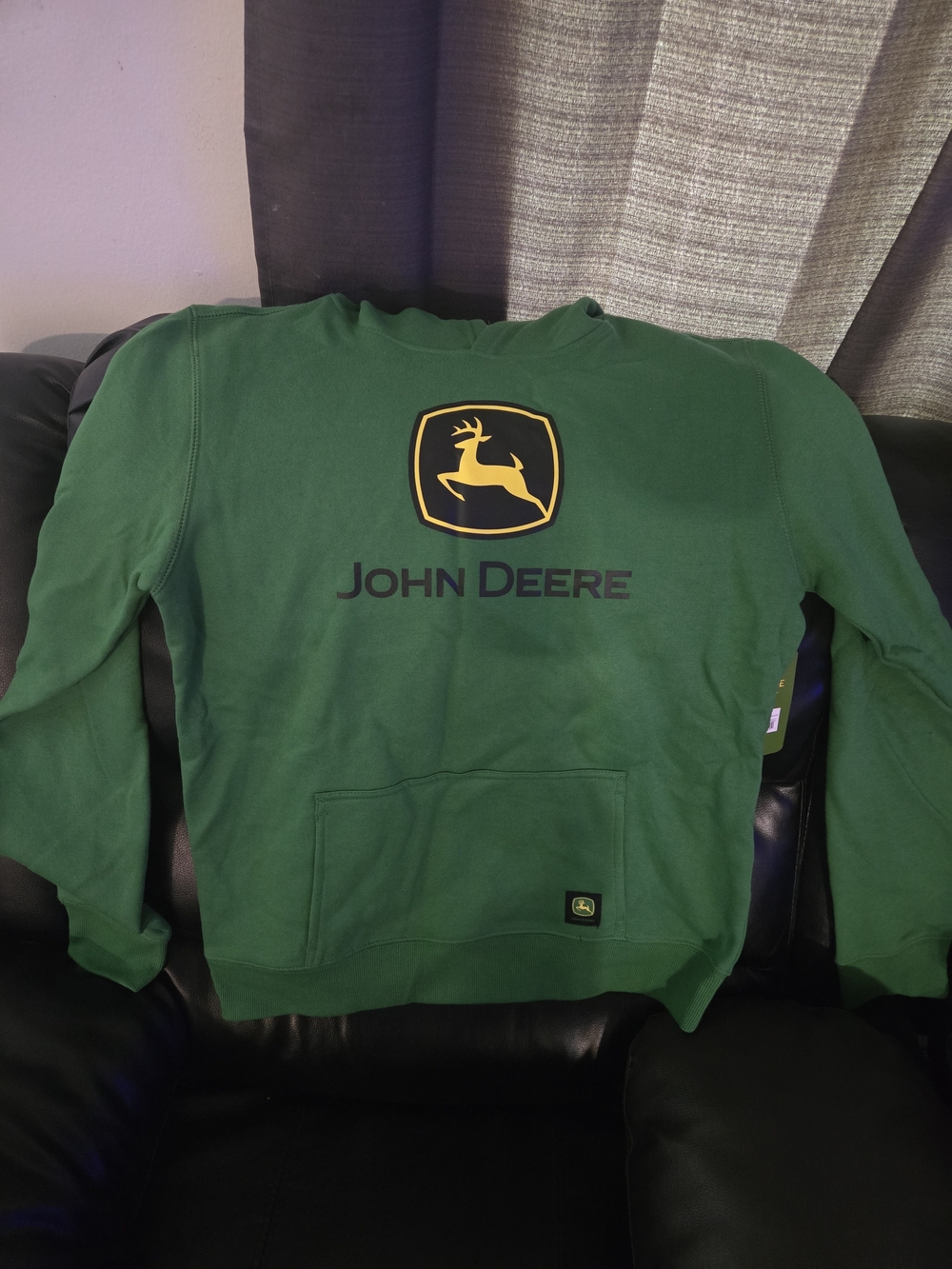 John Deere Green Crewneck Sweatshirt with Yellow Logo For Boys Sz 8 New